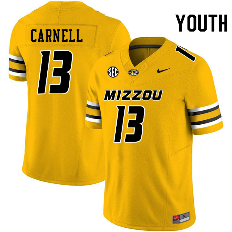 Youth #13 Daylan Carnell Missouri Tigers College Football Jerseys Stitched-Gold